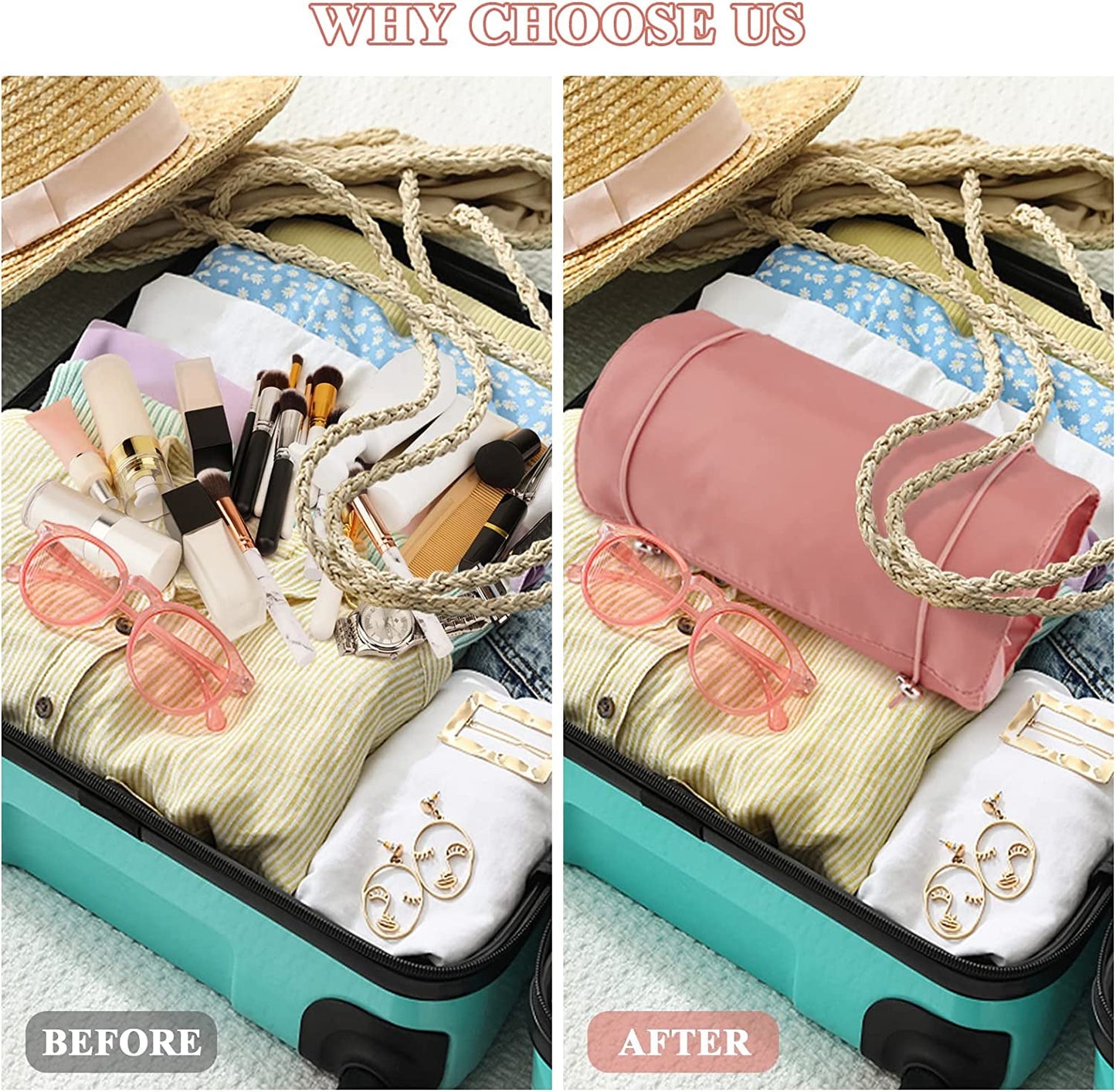4-in-1 Removable Portable Toiletry Travel Hanging Makeup Bags