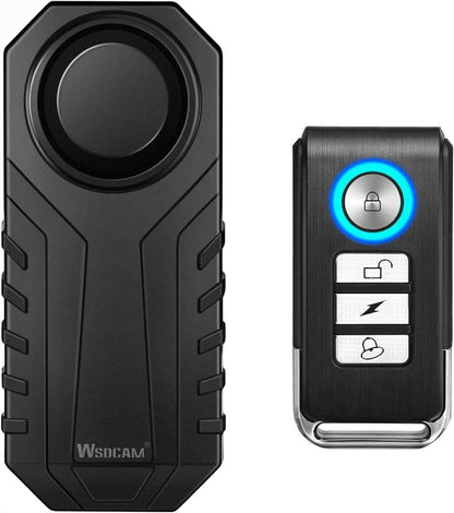 Wireless Vibration Motion Sensor 113dB Bike Alarm with Remote