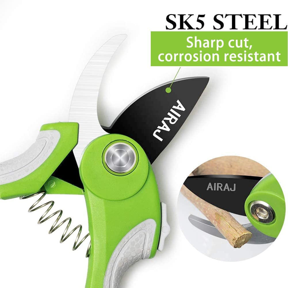  2 Pack Steel Pruning Shears Set for Gardening