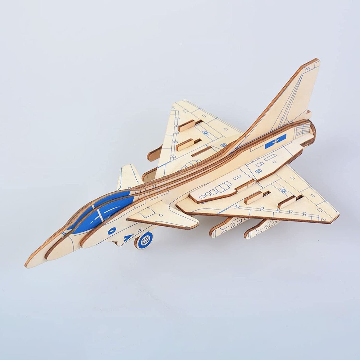  3D Wooden Puzzle Model Fighter Jet