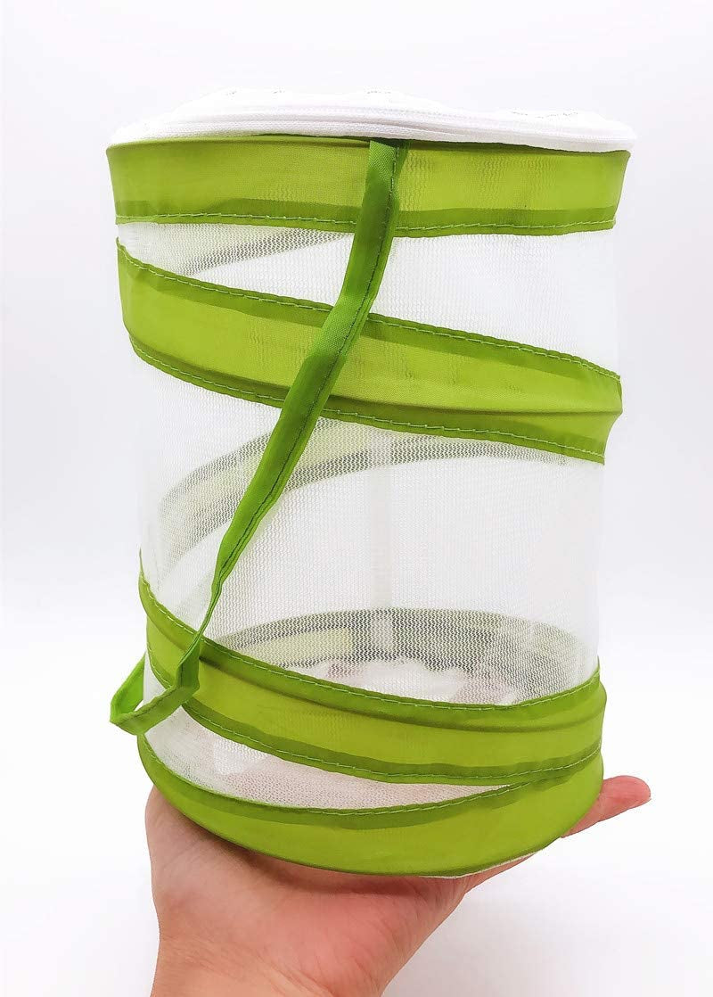 Mini Insect and Butterfly Habitat Insect Mesh Cage Caterpillars House, Bug Terrarium Pop-up 5.5" x 7" Tall for Kids
