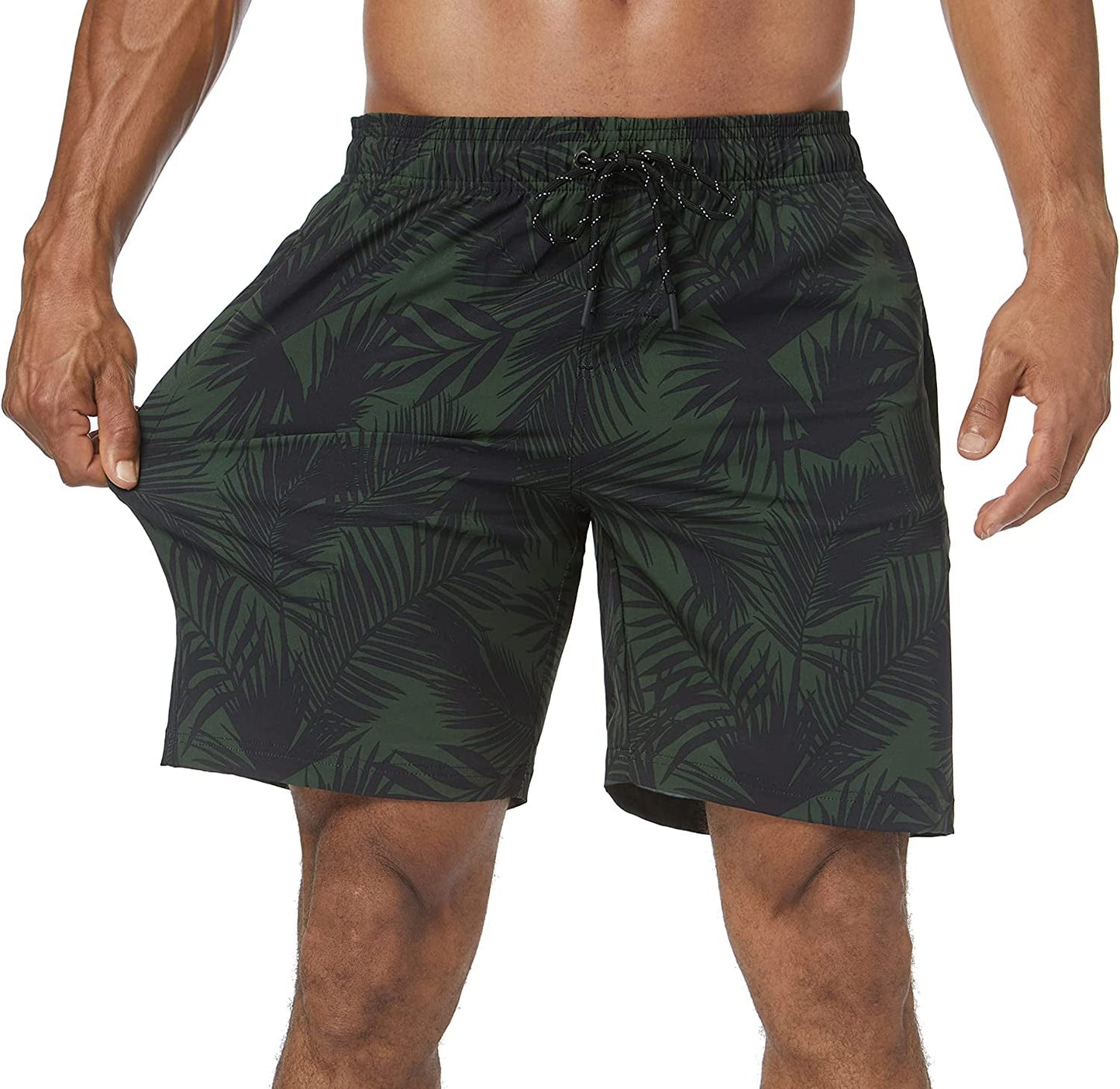  Mens Swim Trunks Quick Dry Board Shorts with Zipper Pockets Bathing Suit
