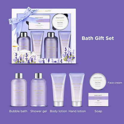 6 Pcs Lavender Relaxing Bath and Body Set