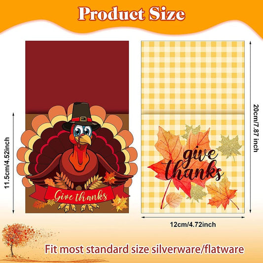 36 Piece Thanksgiving Utensil Cutlery Holders - Table Decorations