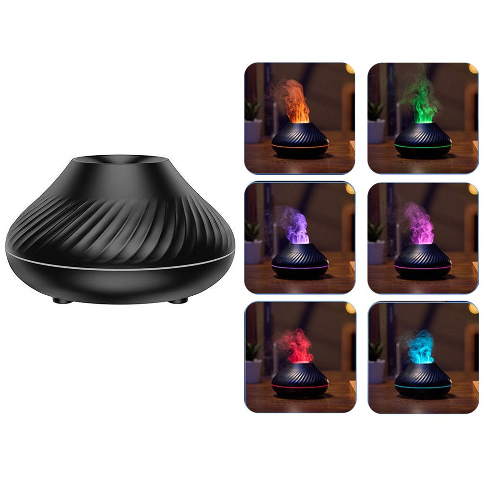 Flame Air Diffuser - 130ml Essential Oil Flame Diffuser Humidifier with Fire LED Light with Auto Off Protection