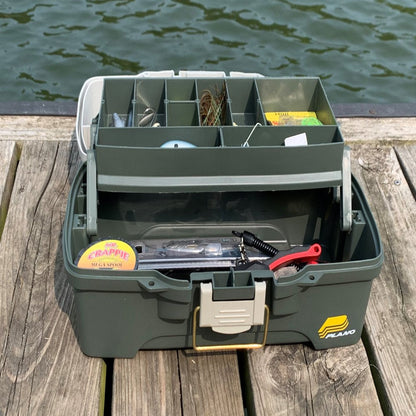 One-Tray Tackle Box, Bait Storage, Extending Cantilever-Tray Design