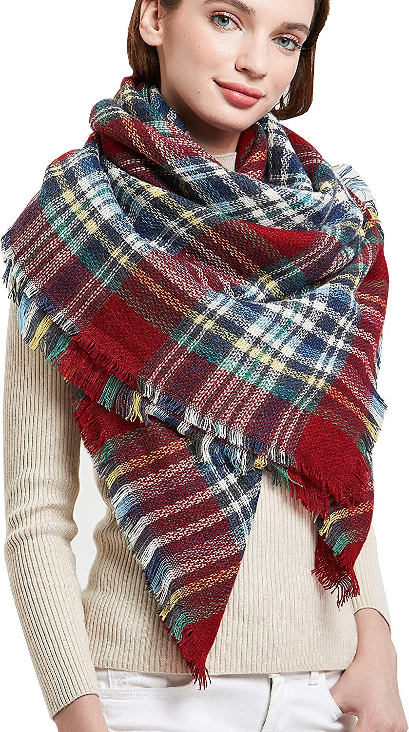 Women's Warm Square Plaid Scarf
