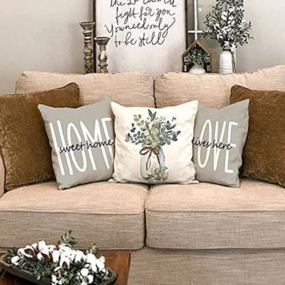 Set of 4 Farmhouse Pillow Covers 