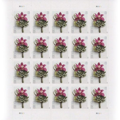 USPS Contemporary Boutonniere  Forever Stamps - Sheet of 20 Postage Stamps