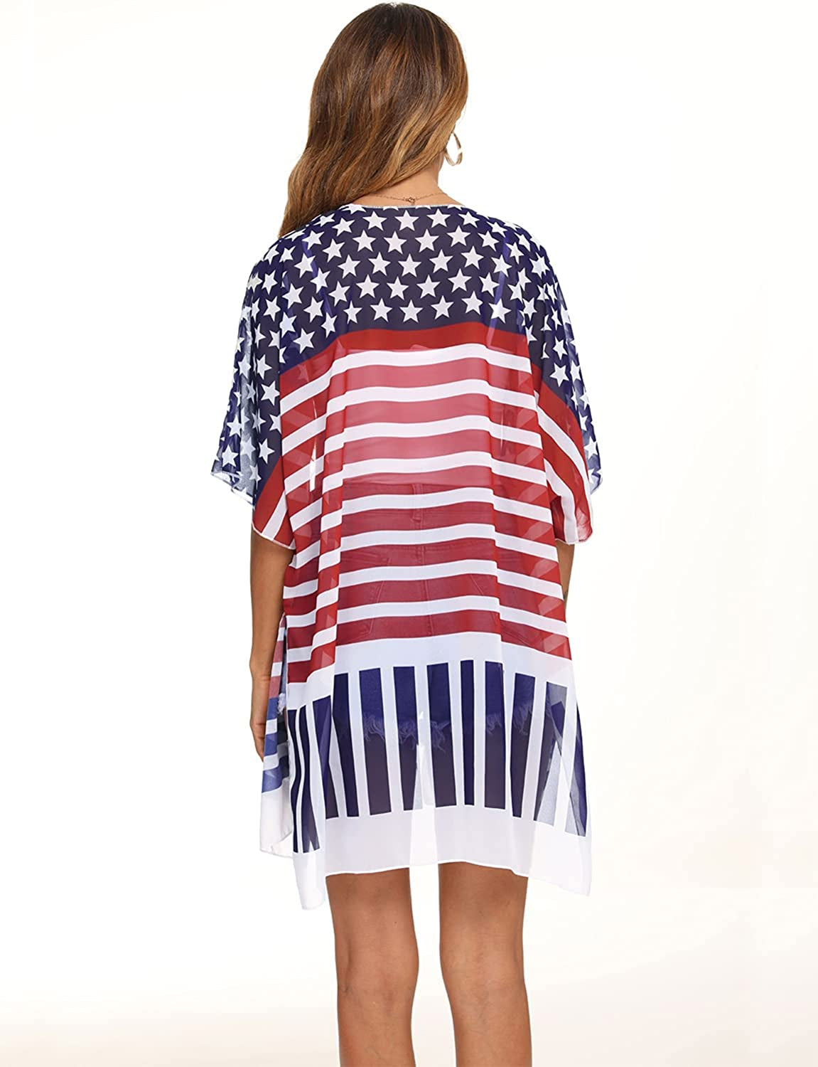  Women's Flowy Summer Chiffon Kimono Cardigans Tops Boho Floral Beach Cover Ups Casual Loose Shirts