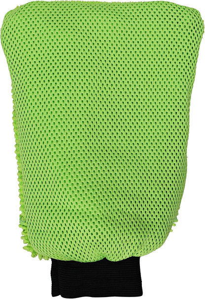Reversible Wash and Scour Mitt – Cross Weave & Chenille Microfiber Washing Mitten for Car Cleaning