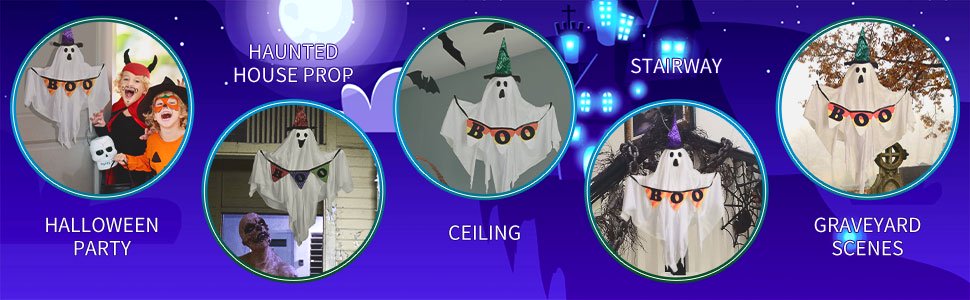 3 Pack Halloween Ghost Decorations