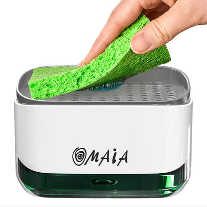 2-in-1 Kitchen Soap Dispenser with Sponge Holder 