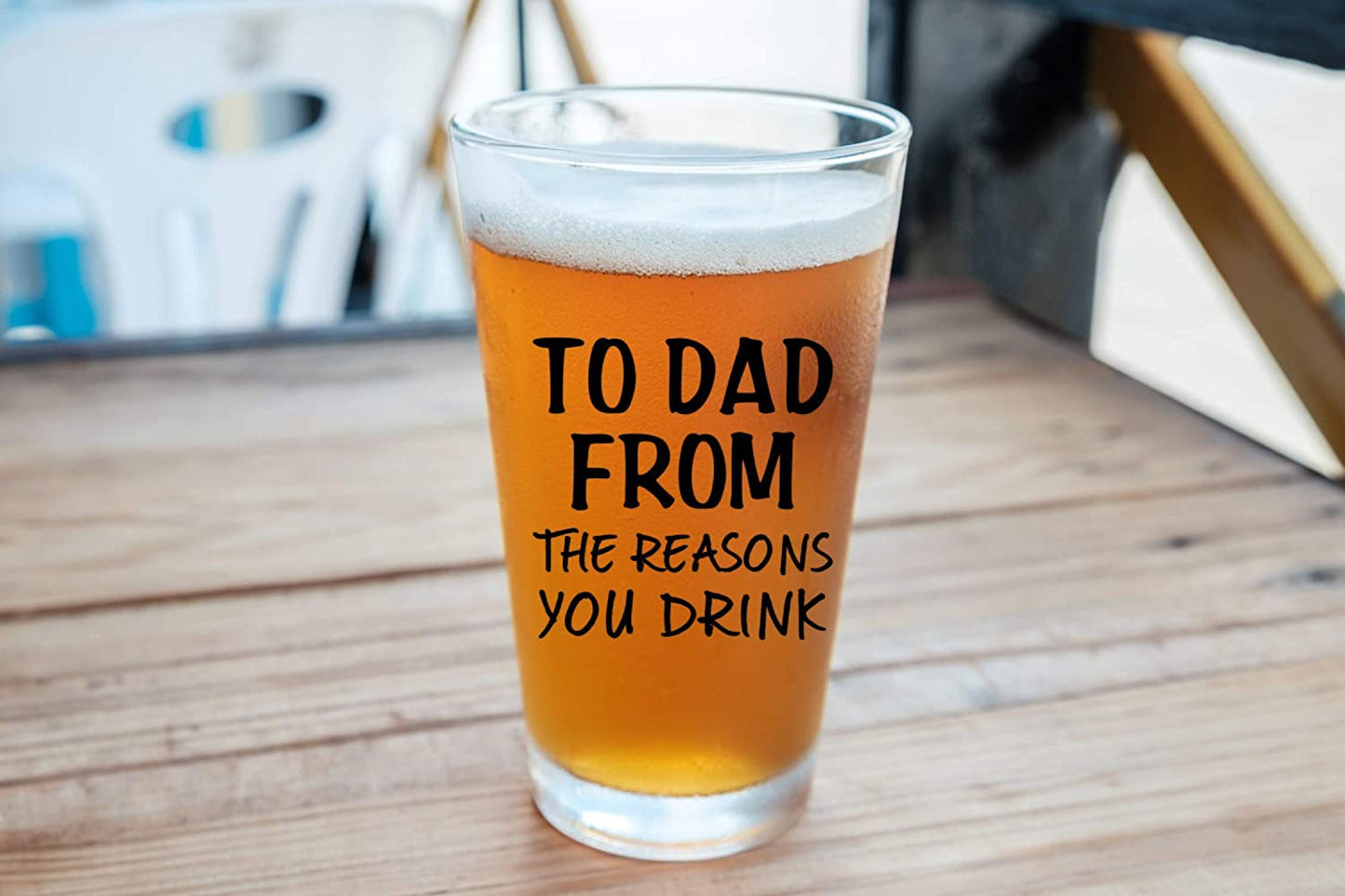 To Dad From The Reasons You Drink Funny Christmas Gift From Wife Son Daughter Kids- Best Gift Ideas For Family Dads Birthday Bday Beer Glass Mug Dad's Father Day Gag Gifts Fathers Gofts Guft