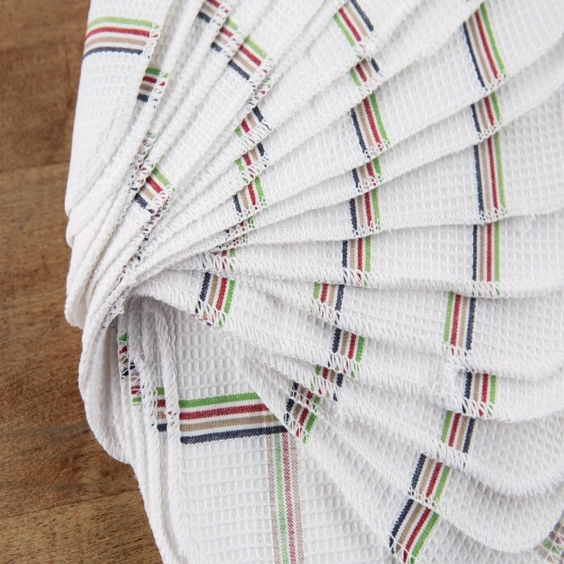 18 Pack Plaid Waffle Dishcloths Multi-Colored