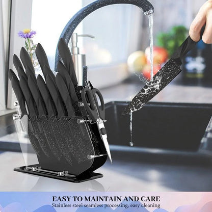 16 Piece Ceramic Coated Knife Block Set  with Scissors