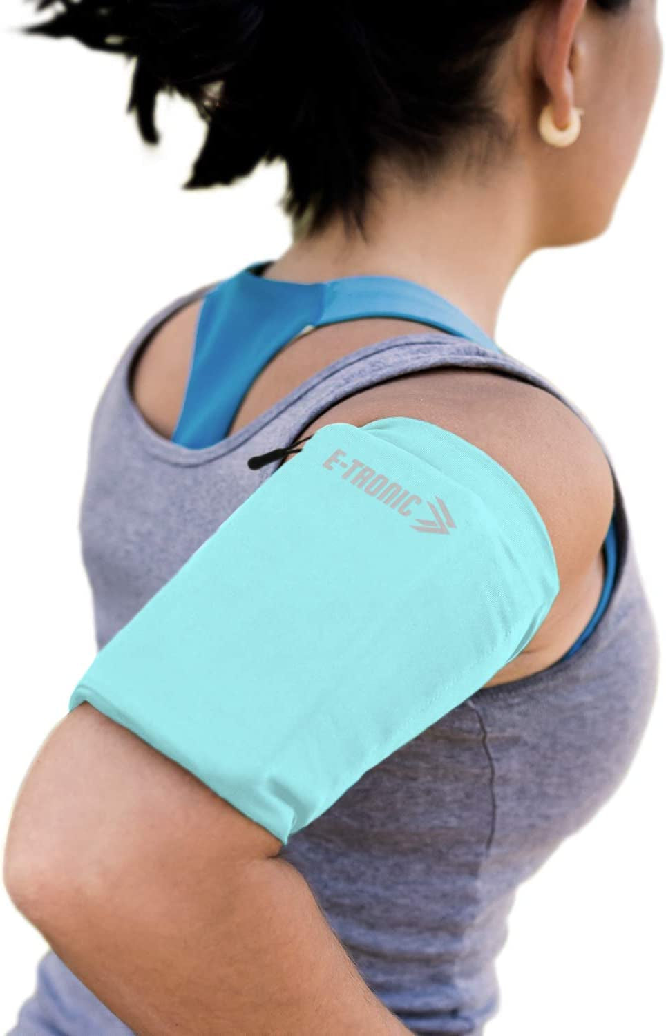  Phone Holder for Running, Cell Phone Arm Bands with Reflective Logo, Phone Strap Armband Fits iPhone and Android, Use for Running, Walking, Hiking and Biking, Black, Medium