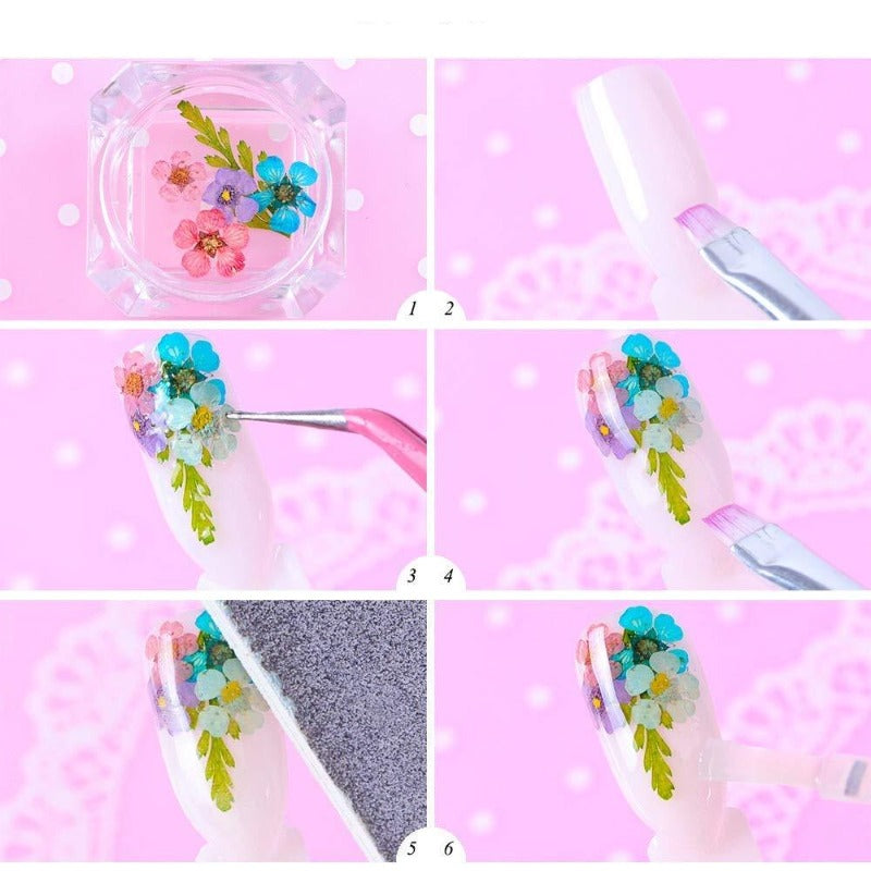 Acrylic Dried Flower Nail Art Set