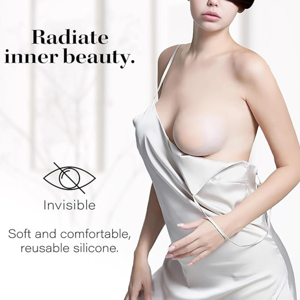4-Pair Silicone Nipple Covers – Reusable Adhesive Pasties – Invisible Bra Alternative for Dress Wear – Soft Seamless Design for Women
