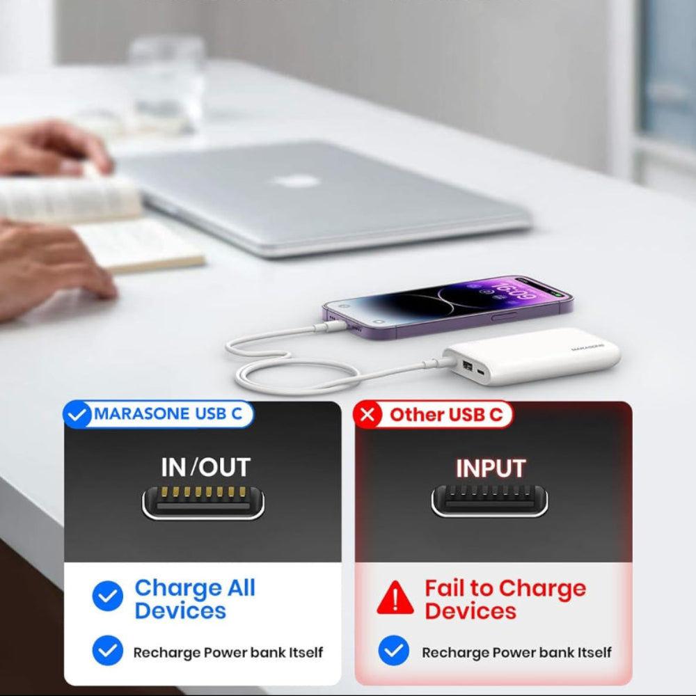 Portable Charger – 10000mAh Slim PD 22.5W Fast USB-C Power Bank for Andriod & iOS