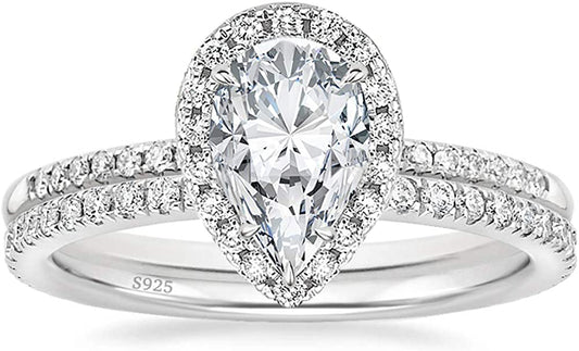 925 Sterling Silver Teardrop Wedding Band