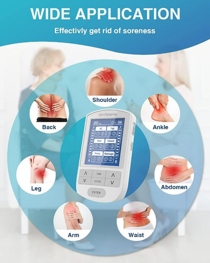  TENS Unit Muscle Stimulator, Dual Channels TENS Machine for Pain Management, Electronic Pulse Massager for Back, Neck, Sciatica, Shoulder Pain Relief, 12 Modes, 8 Electrode Pads