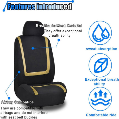 2-Pack Car Seat Covers – Front Seat Protection Use – Breathable Anti-Slip Design – Universal Fit for Truck, SUV & Sedan – Airbag Compatible Fabric