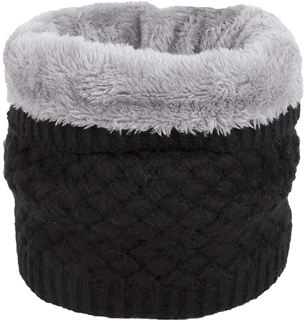 Leories Winter Neck Warmer Fleece Lined Infinity Scarf Thicken Windproof and Dust Skiing Scarf Face Mask