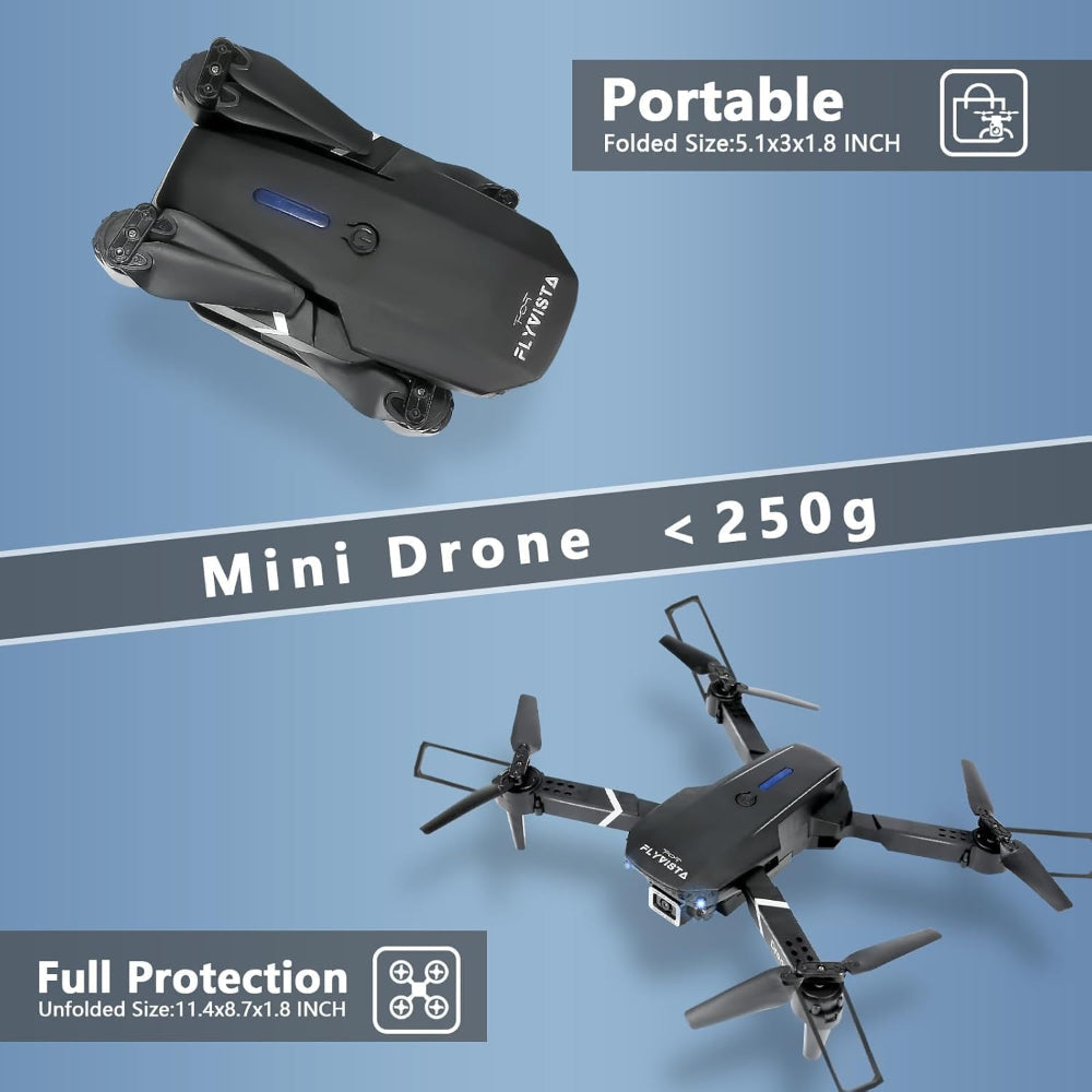 Mini Drone with 1080P WiFi Camera – 3 Batteries FPV Quadcopter with Case
