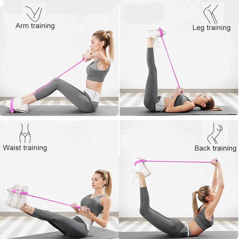 MEYUEWAL Pedal Resistance Band with Grip Ring, Upgraded Natural&Environmentally Friendly Elastic Pull Rope Fitness Sit-up Exercise at Home, for Abdomen, Waist, Arm, Yoga Stretching Slimming Training