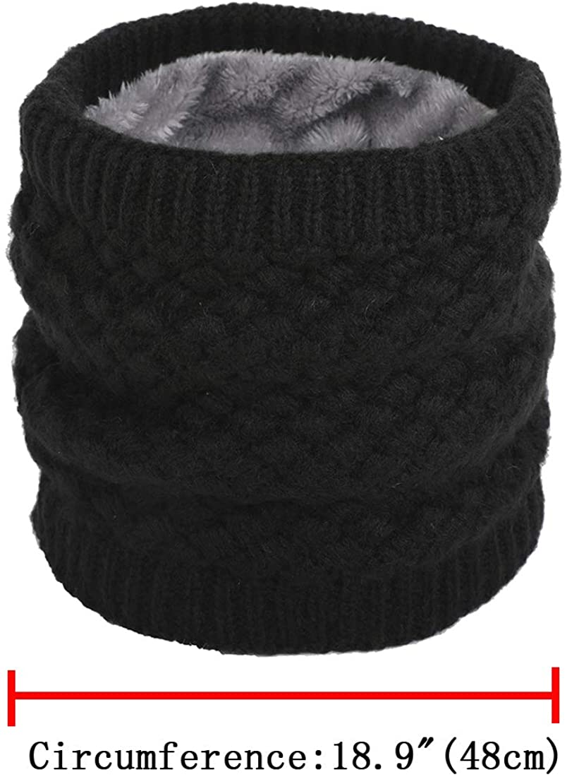 Leories Winter Neck Warmer Fleece Lined Infinity Scarf Thicken Windproof and Dust Skiing Scarf Face Mask
