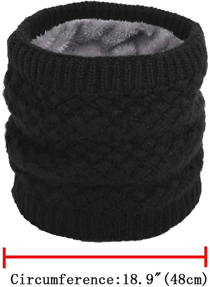 Leories Winter Neck Warmer Fleece Lined Infinity Scarf Thicken Windproof and Dust Skiing Scarf Face Mask