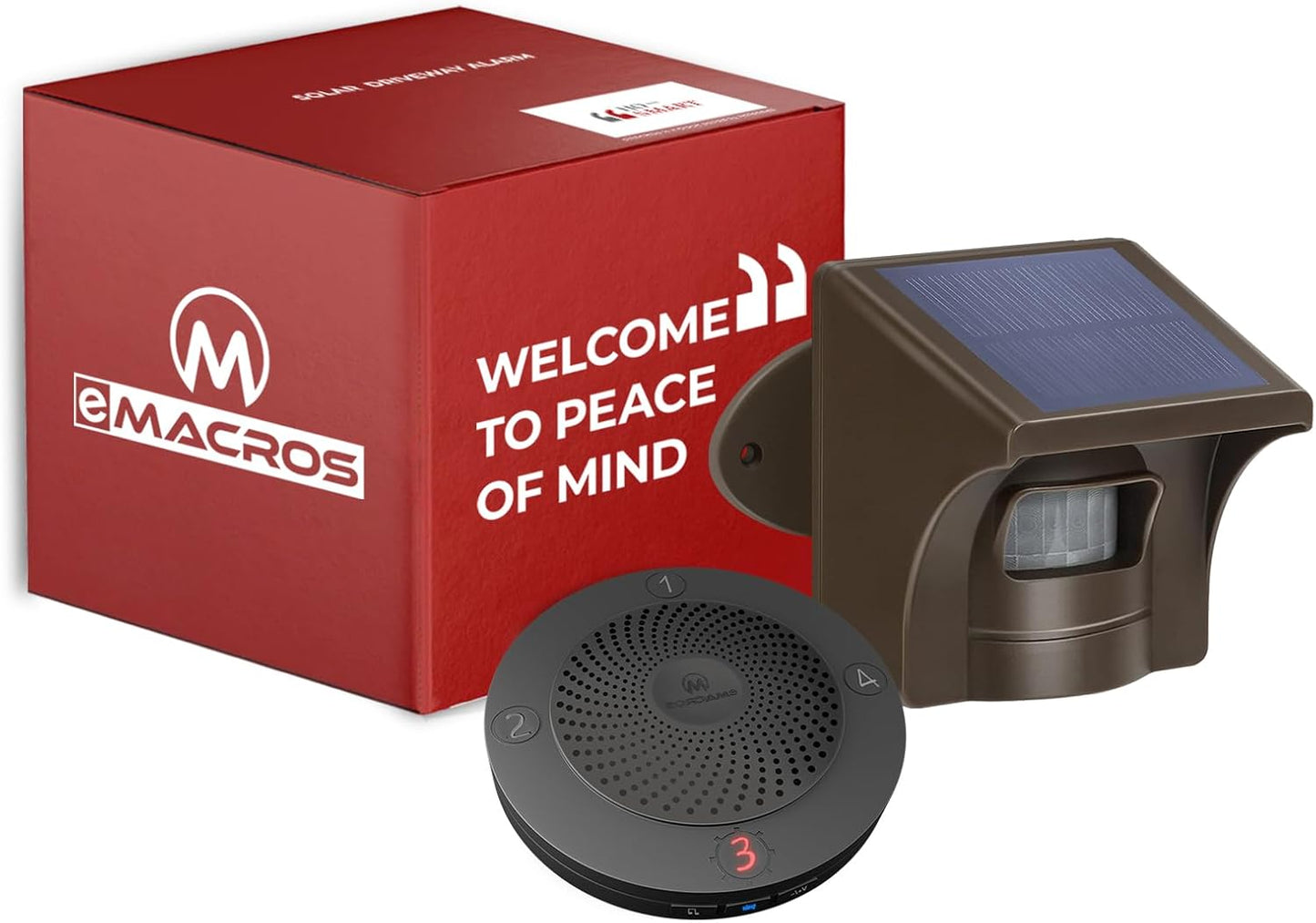 1/2 Mile Long Range Solar Wireless Driveway Alarm Outdoor Weather Resistant Motion Sensor & Detector-Security Alert System-Monitor & Protect Outside Property,No Need to Replace Battery