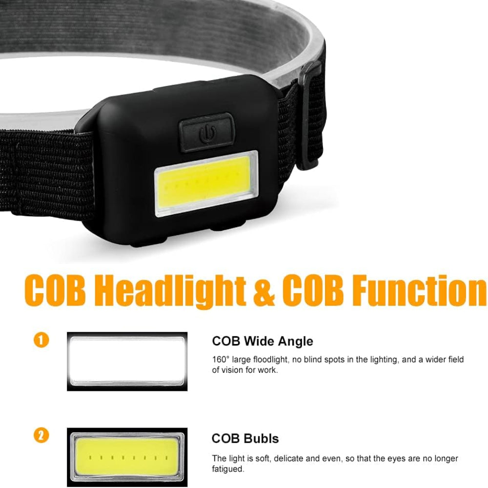 8 Pack LED Headlamps for Adults and Kids, Ultra Bright Head Lamp with 3 Modes - Includes Batteries