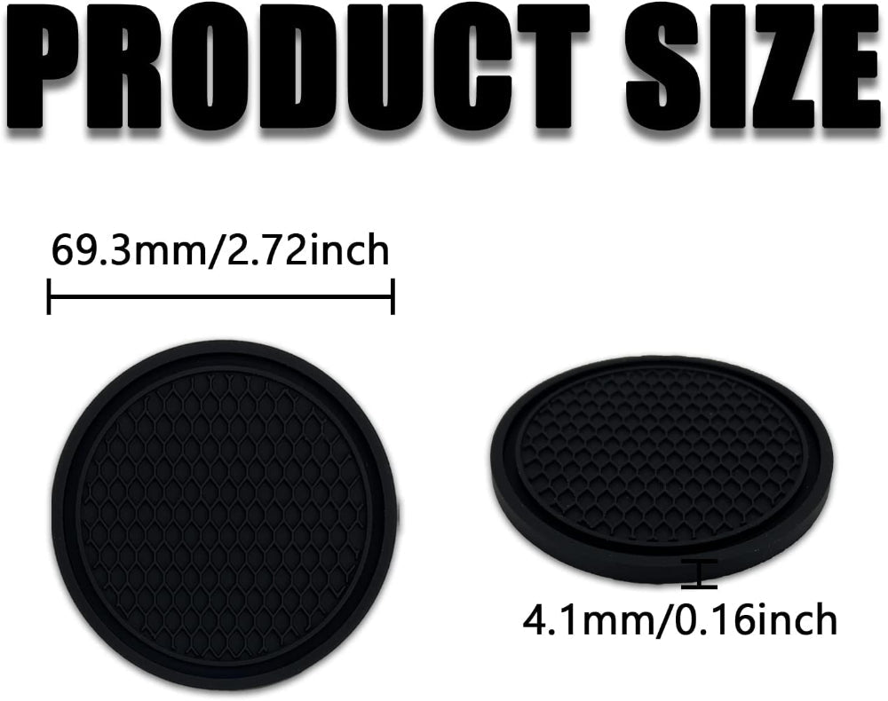 4-Pack Silicone Car Cup Holder Coasters – Anti-Slip Honeycomb Insert, Universal Auto Interior Accessories for Most Vehicles