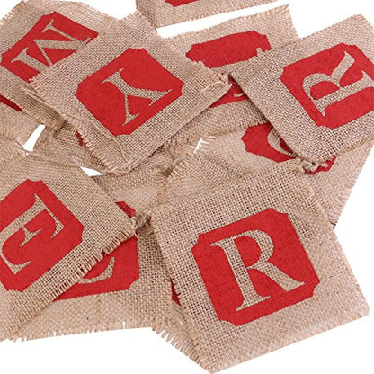 "Merry Christmas" Burlap Banner Decoration