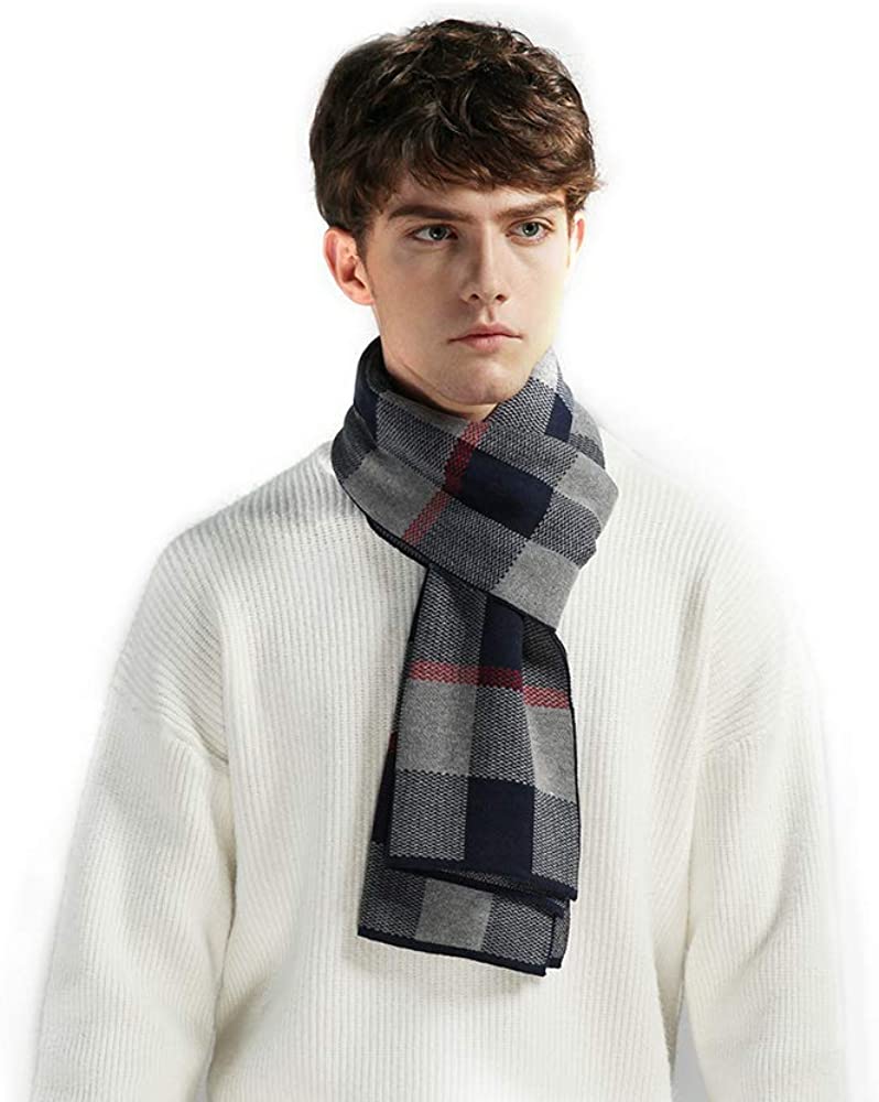 Eagool Knitting Scarf for Men Gift Idea Extremely Warm Super Soft Wool Scarf for Winter Autumn and Spring