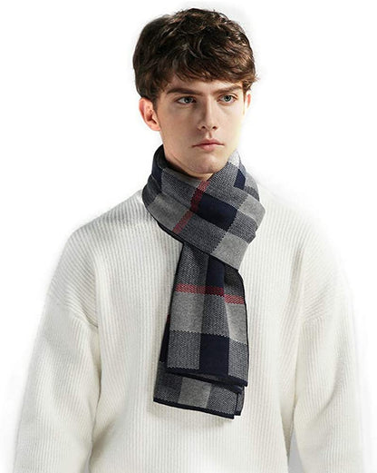 Eagool Knitting Scarf for Men Gift Idea Extremely Warm Super Soft Wool Scarf for Winter Autumn and Spring