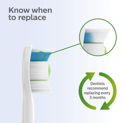 2 Pack Diamond Clean Replacement Toothbrush Heads Compatible With Philips Sonicare