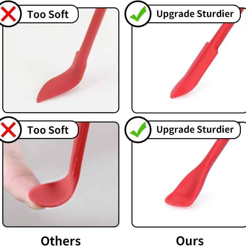 Miri Spatula Silicone Spatula Set - Cuttte 2pcs Makeup Spatula Small Spatula for Cosmetics, Reusable Beauty Tiny Spatula, Thin Jar Spatula Food Scraper, Get Last of Makeup Out, Black and Red