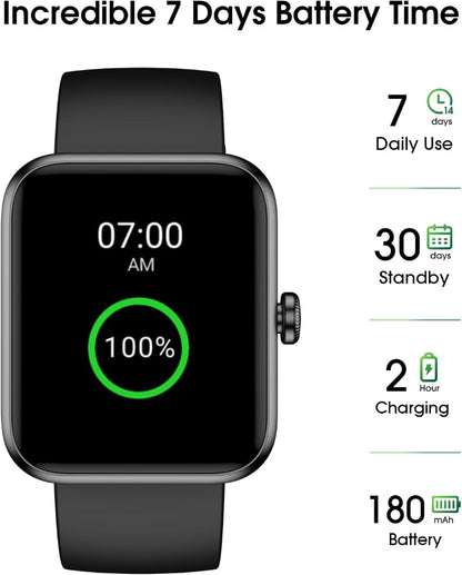 Fitness Tracker Watch – Step, Heart Rate & Blood Oxygen Monitor – Sleep Tracking Use – IP68 Waterproof Pedometer with Calorie Counter – Sports & Activity Tracker for Men & Women