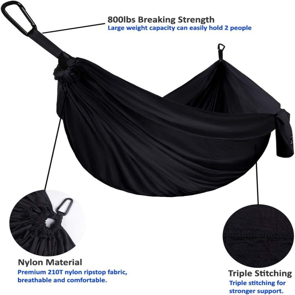 Portable Camping Hammock – Lightweight Single Hammock for Outdoor Indoor Use, Durable Fabric Design