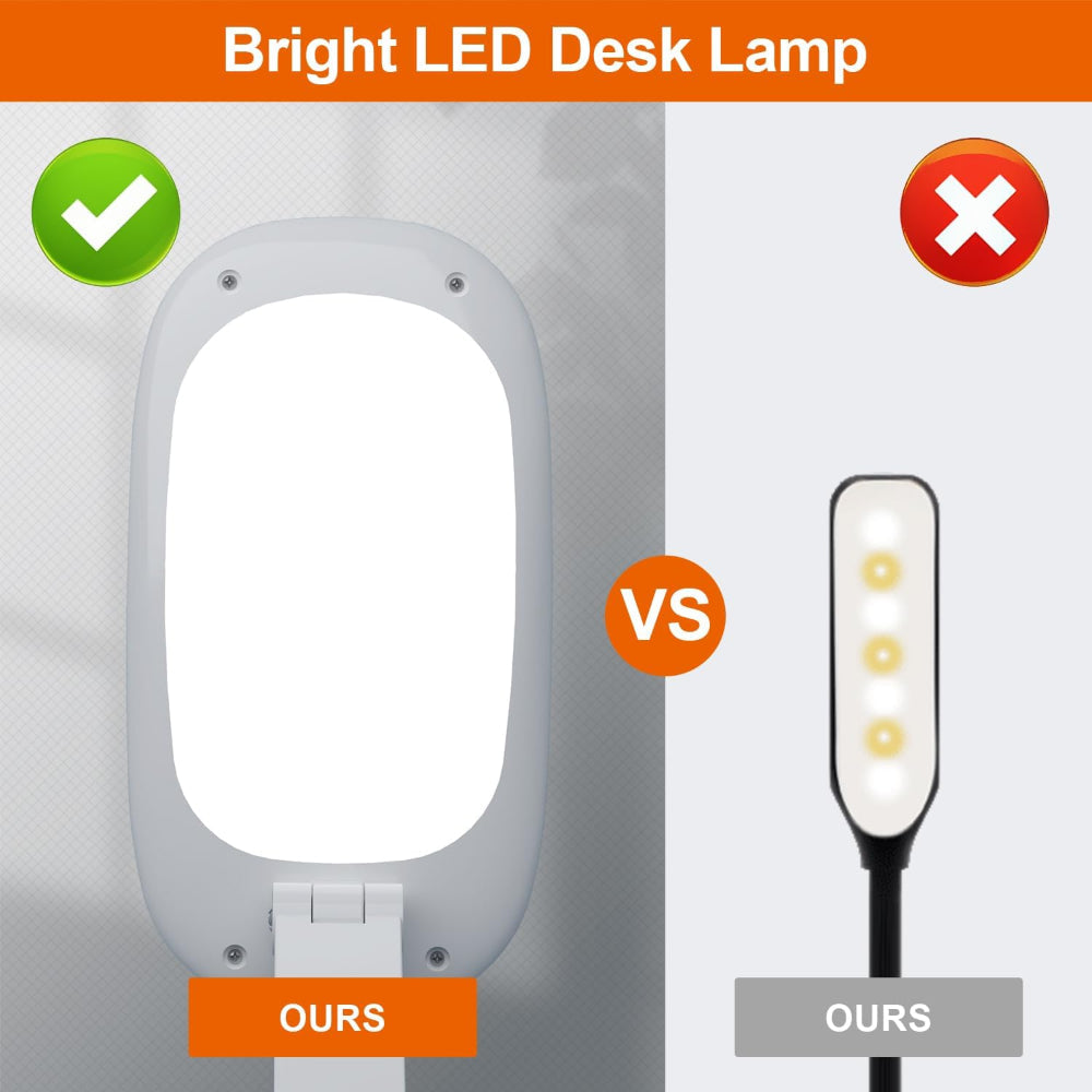 Rechargeable LED Desk Lamp – Foldable Portable Reading Light, Wireless Battery Operated – White