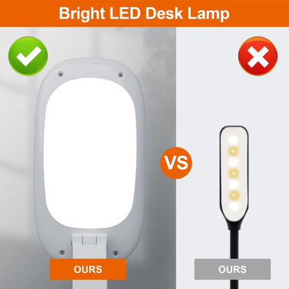 Rechargeable LED Desk Lamp – Foldable Portable Reading Light, Wireless Battery Operated – White