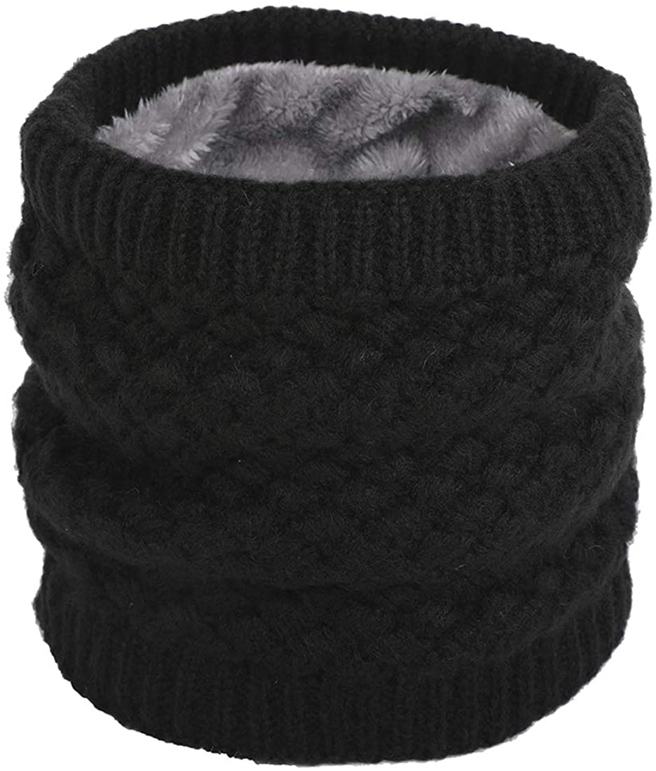 Leories Winter Neck Warmer Fleece Lined Infinity Scarf Thicken Windproof and Dust Skiing Scarf Face Mask