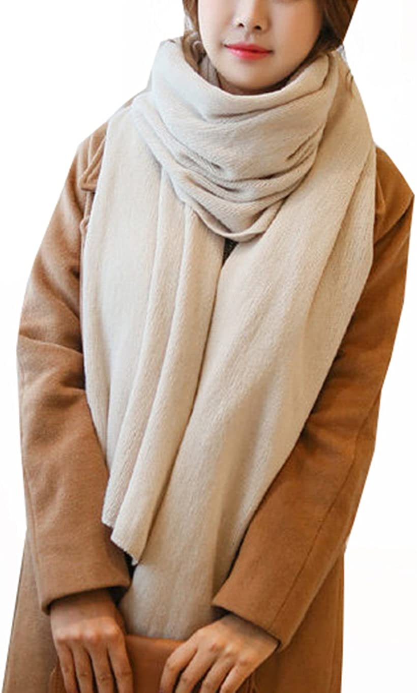 Wander Agio Womens Warm Winter Infinity Scarves Set Blanket Scarf Pure Color