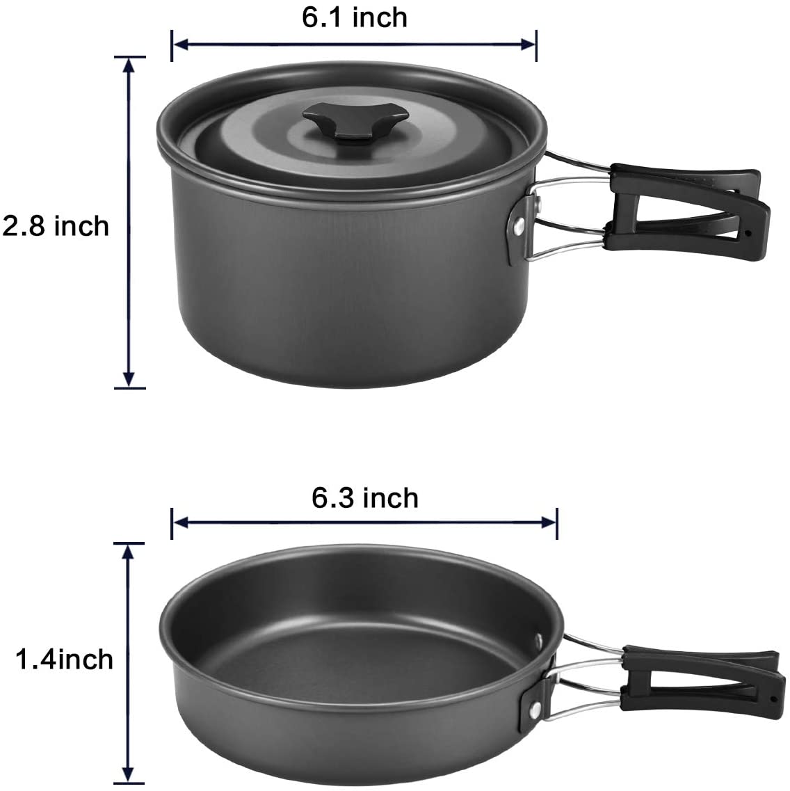 Gonex 11pcs/13pcs/16pcs/21pcs Camping Cookware Set Mess Kit, Backpacking Gear Cooking Equipment, Stackable Portable Non Stick Pot Pan Cook for Outdoors Hiking