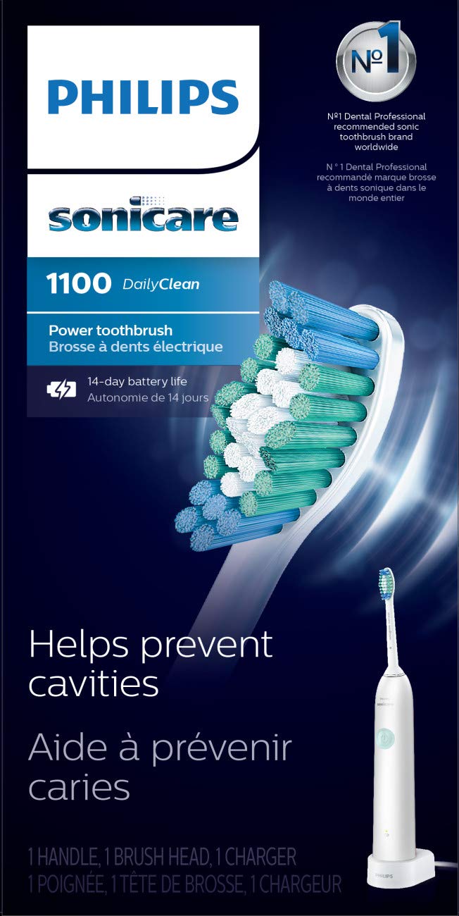 Philips Sonicare DailyClean 1100 Rechargeable Electric Toothbrush, White HX3411/04