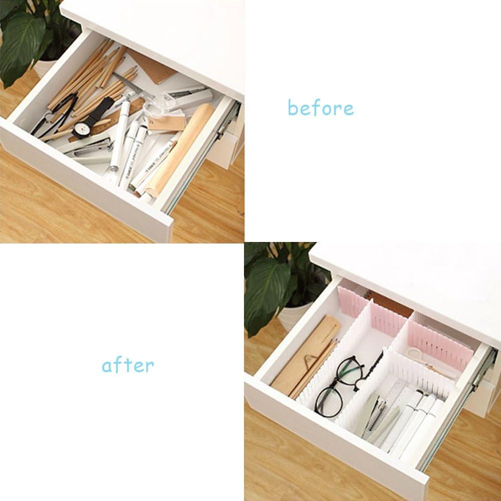 8-Piece Drawer Divider Set – Adjustable Grid Organizer for Socks, Underwear, and Closet Storage