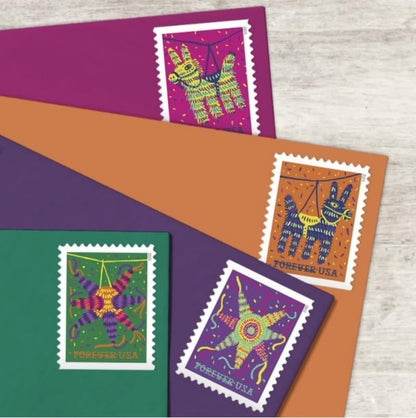 Pinatas! USPS First-Class Mail Forever Postage Stamps - Booklet of 20